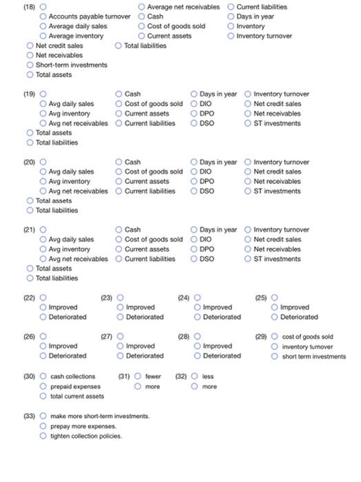 the nearest whole number a. Current ratio Select the formula and then