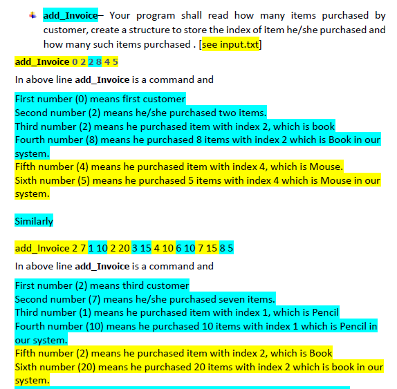 also generates invoices for each customer based on the items he/she purchased.