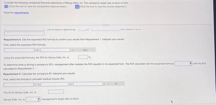 company/s ROI. Round al of your answers ta four decimal places. final