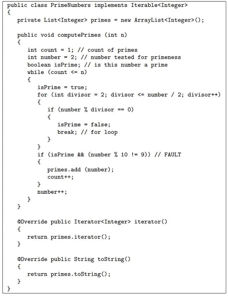 Consider the following example class. PrimeNumbers has three methods. The first, computePrime(),