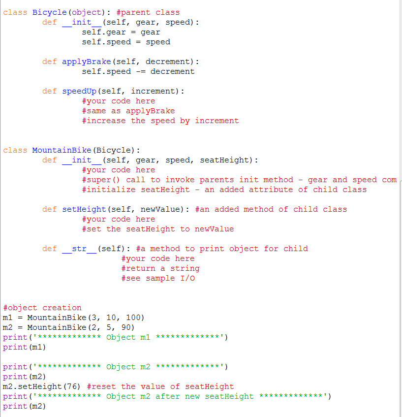 'Bicycle'. The purpose of this lab is to gain experience in python's