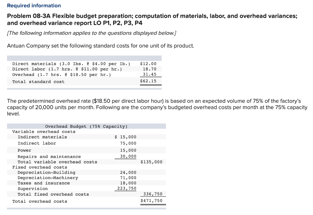  Please help with all parts!! :) Required information Problem 08-3A Flexible