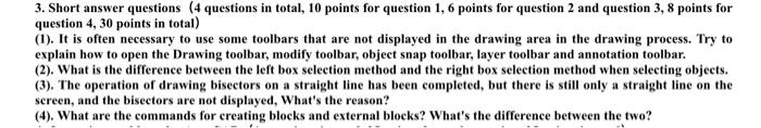 this course is computer engineering drawing 3. Short answer questions (4 questions