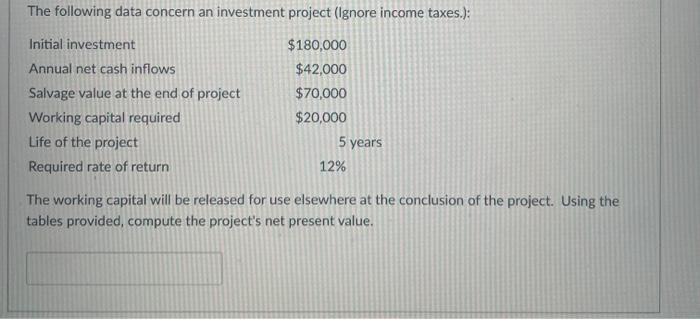 the end of seven years, the project would terminate and the equipment