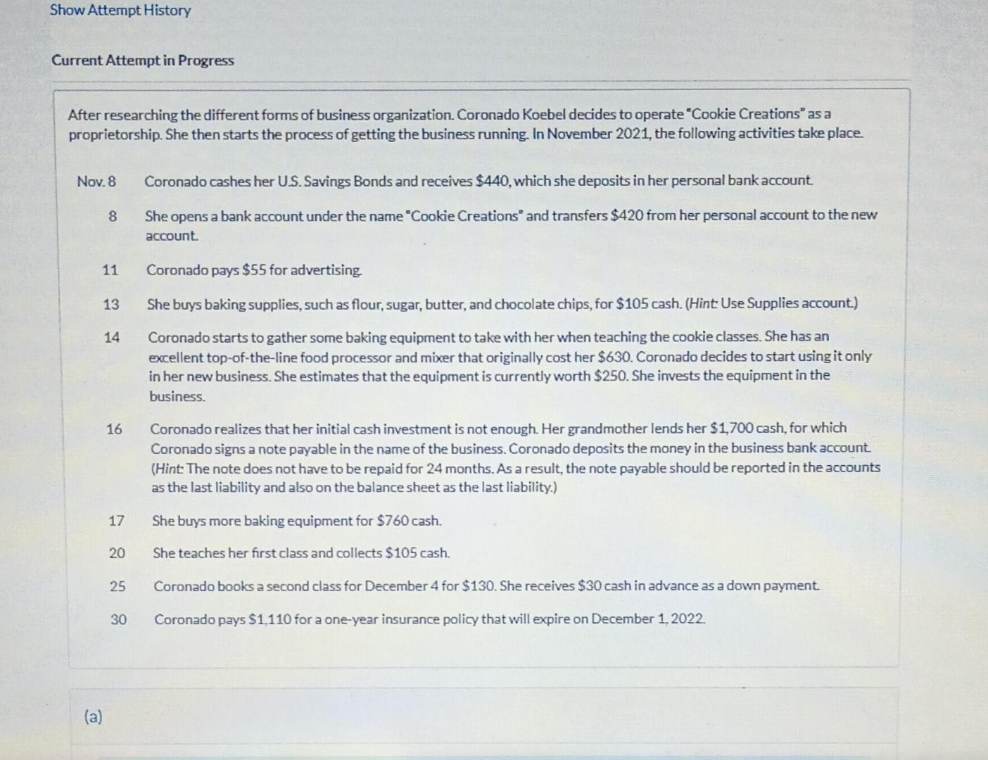  Current Attempt in Progress After researching the different forms of business