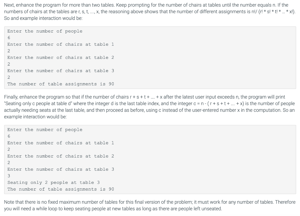 is a group of n people to be seated at a two