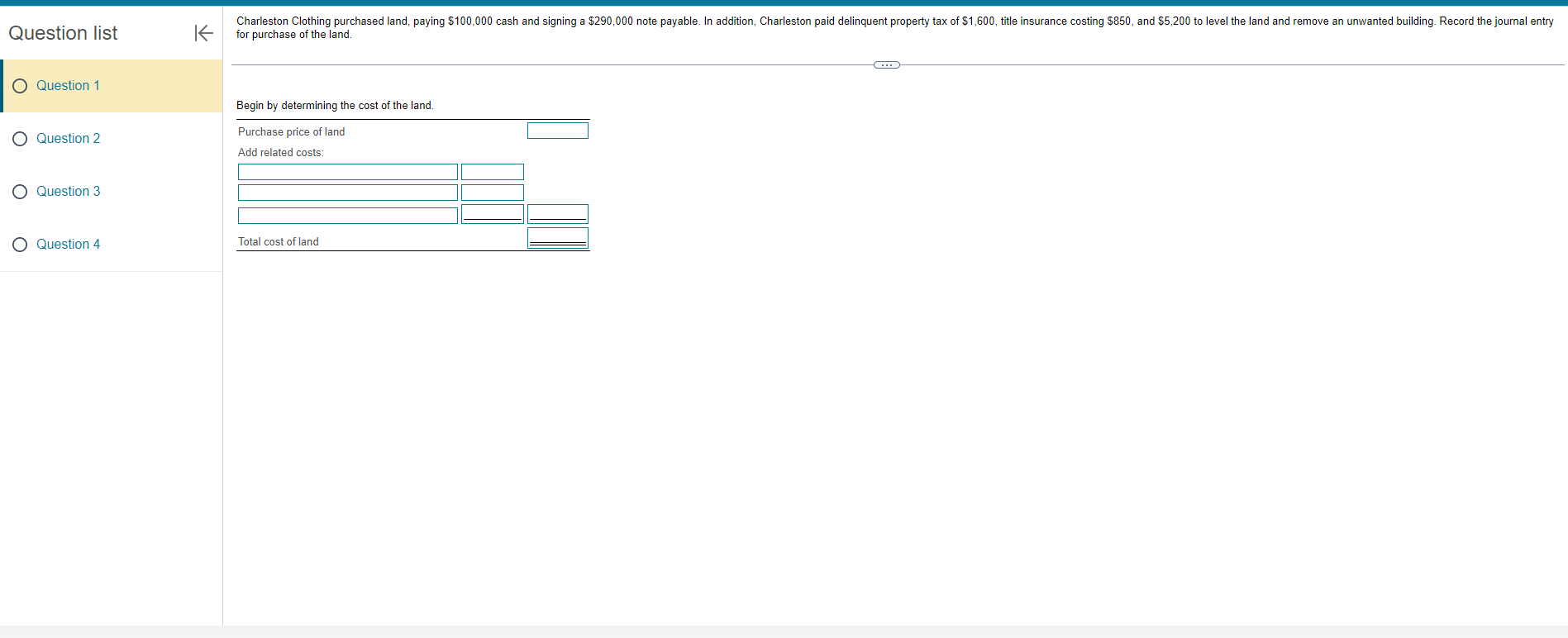  QuestionlistQuestion1Question2Question3Question4