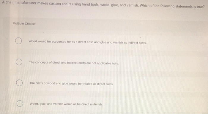  help confused. please show steps for the problems. A chair manufacturer