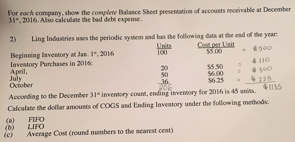 (a) FIFI COGS= (100 * $5) + (20 * $5.50) +