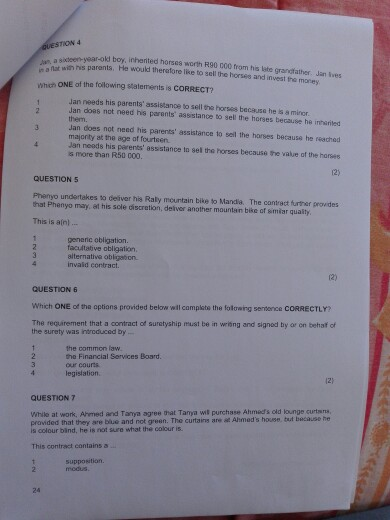Unique number: 786350 Submission date: 30 SEPTEMBER 2019 QUESTION 1 Which ONE