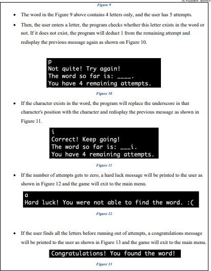 follows: The program asks the user to select a category from one