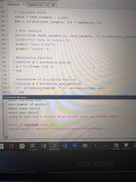 Why does this program not work Untitled.m x kentrol 1.m x/+