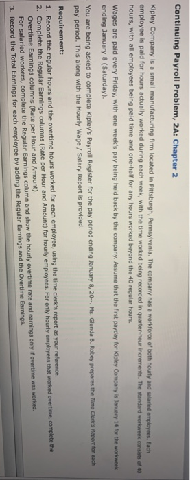 and the overtime hours worked for each employee, using the time clerk's