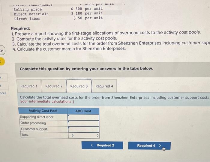 customer, Shenzhen Enterprises. This customer did not order any other products during