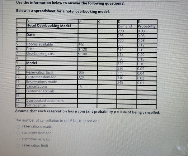 all three questions please Use the information below to answer the