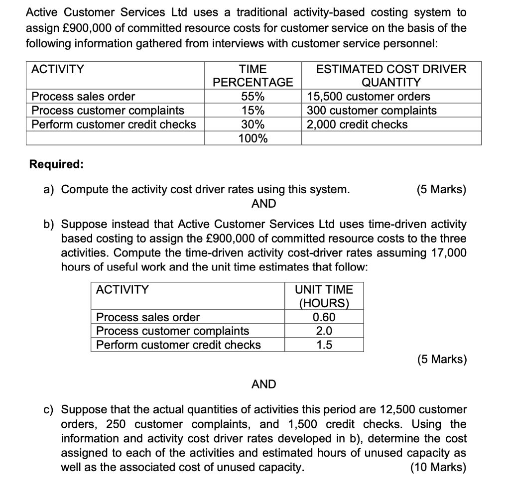 d) After evaluating the information calculated for c) above, what actions