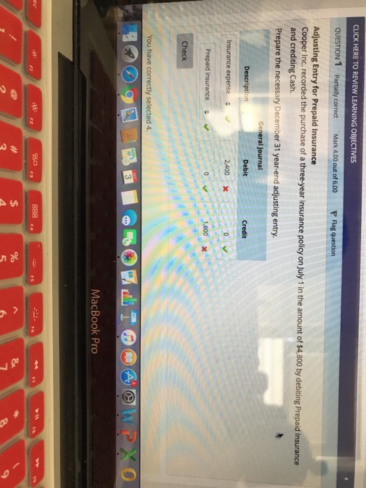  CLICK HERE TO REVIEW LEARNING OBJECTIVES N1 Partially correct Mark 4.00