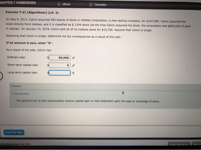 May 9, 2017, Calvin acquired 400 shares of stock in Hobbes Corporation,