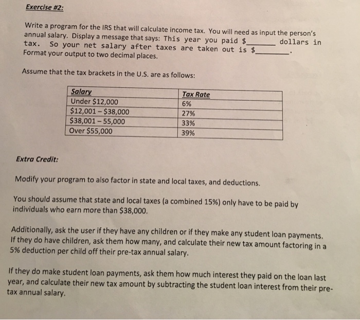  Help with this program in c++ language Exercise #2 Write a