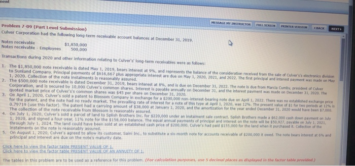  MESSAGE HY INSTRUCTOR FOR SCREEN PINTERESTO Problem 7-09 (Part Level Submission)