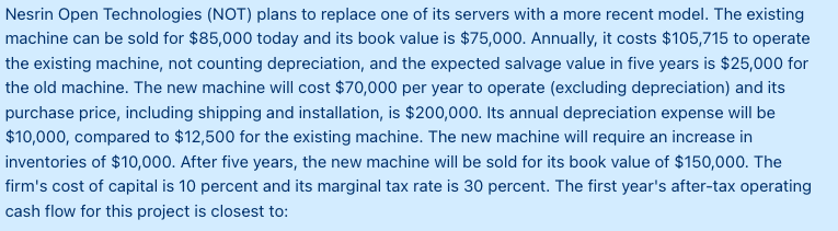  Nesrin Open Technologies (NOT) plans to replace one of its servers