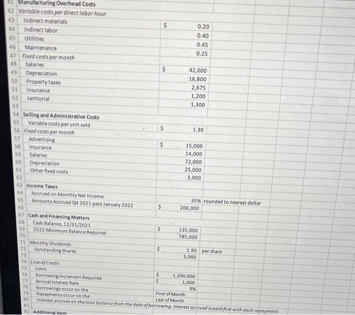 problem are presented on the focts tab of this workbook. Instructions -