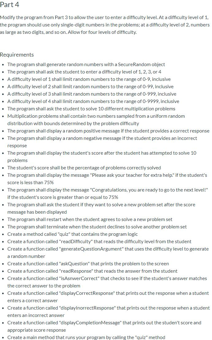  Please help with java code. Code from ## part 3 ##