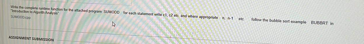  Write the complete runtime function for the attached program SUMODD for
