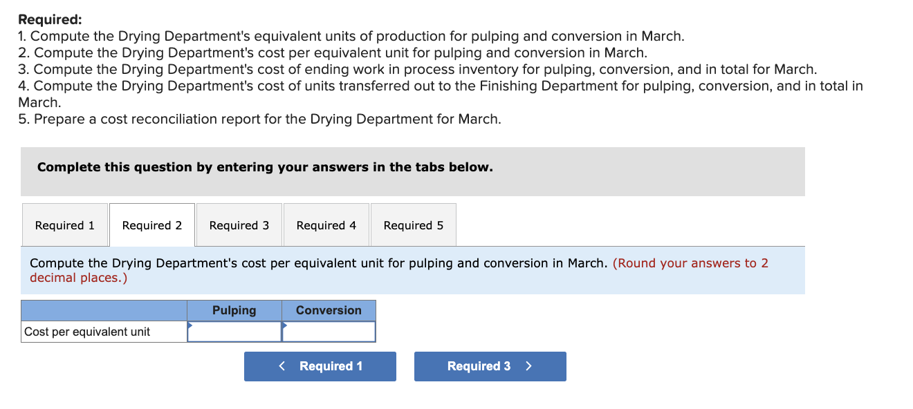Compute the number of tons of pulp completed and transferred out during