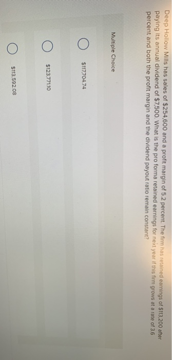 projected sales level as the basis for determining changes in balance sheet