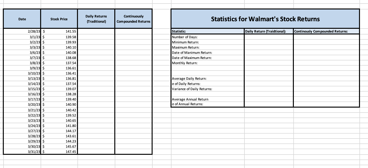  1. Please use the attached Excel worksheet to answer the following