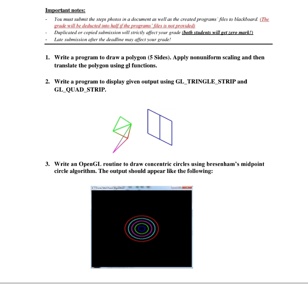  Write a program to draw a polygon (5 Sides). Apply nonuniform