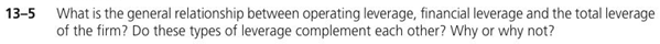  What is the general relationship between operating leverage, financial leverage and