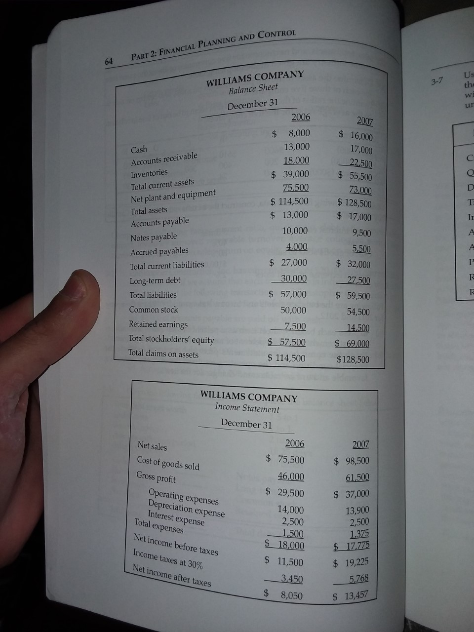 Statement Analysis 63 3-4 The sales, total assets, and net income in