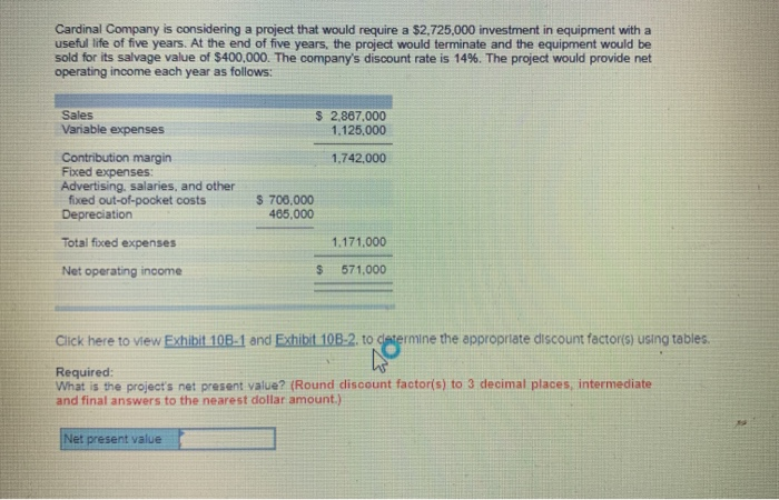 investment in equipment with a useful life of five years. At the