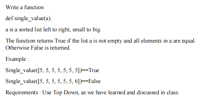 left to right, small to big. The function returns True if the