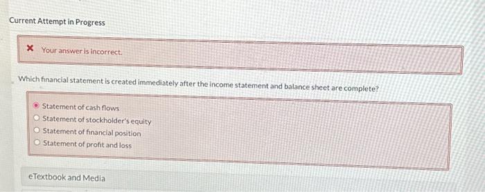  Which financial statement is created immediately after the income statement and