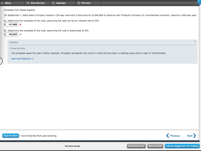  oBook Pint itom Show Me How Proceeds from Notes Payable On