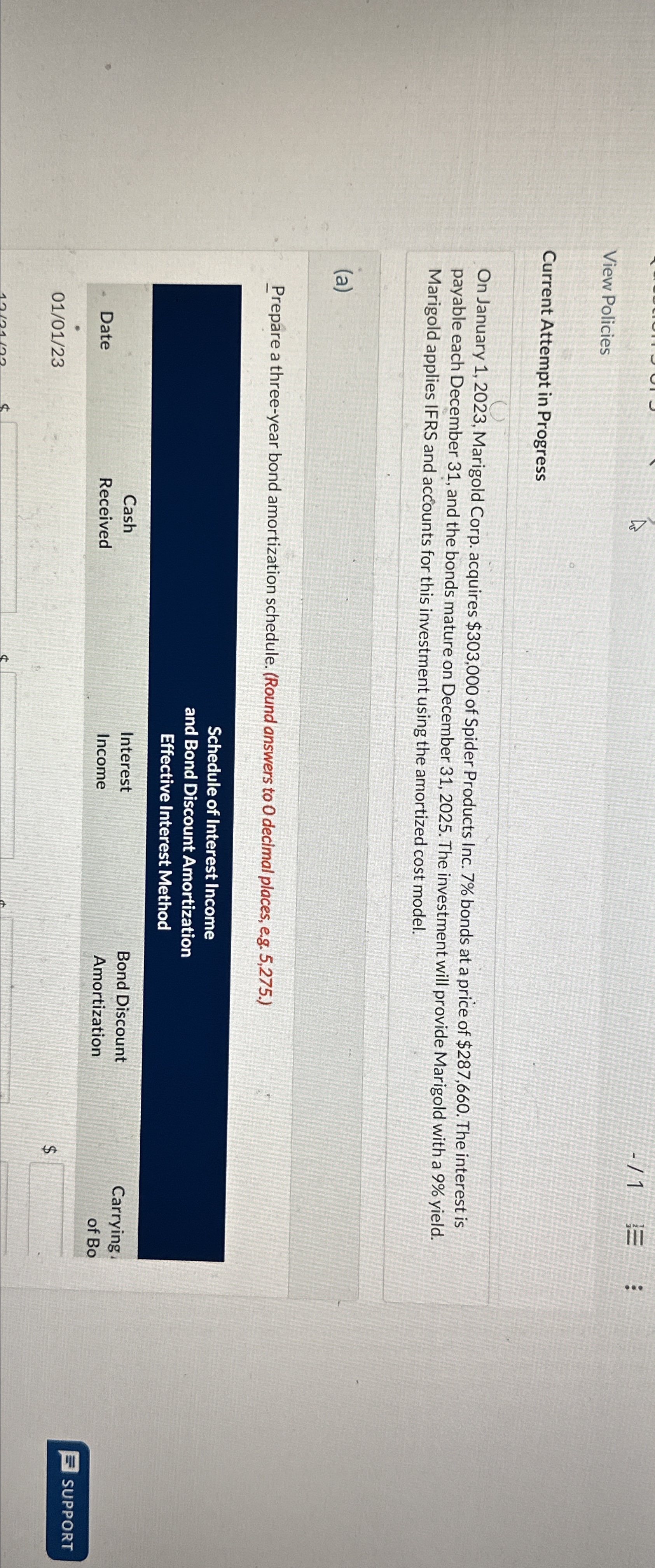  -1 View Policies Current Attempt in Progress On January 1,2023, Marigold