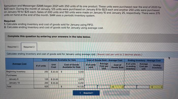 units of its one product. These units were purchased near the end