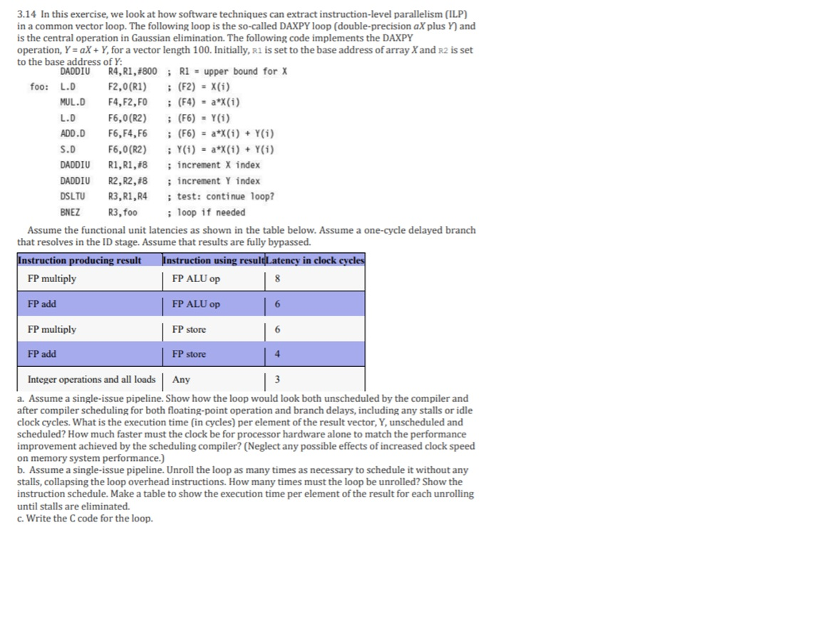  3.14 In this exercise, we look at how software techniques can