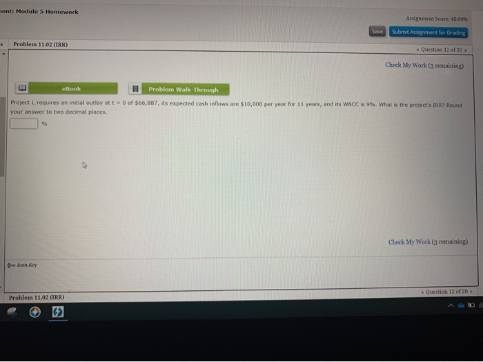  hent: Module 5 Homework Assignment Score: 40.00% Save Submit Assignment for