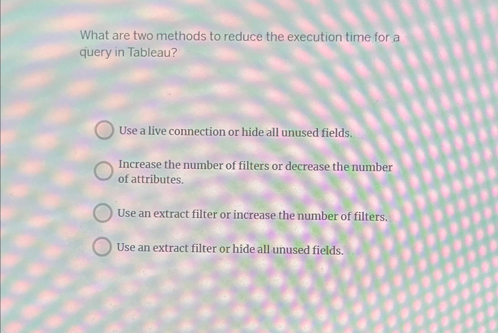  What are two methods to reduce the execution time for a