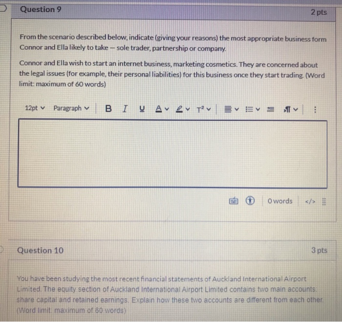  Question 9 2 pts From the scenario described below, indicate (giving