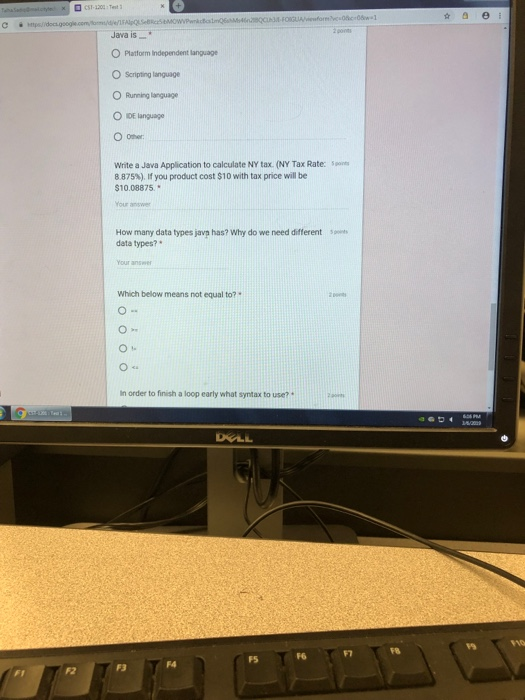  CST-1201 : Test Java is O Platform Independent language Scripting language