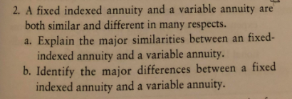  2. A fixed indexed annuity and a variable annuity are both