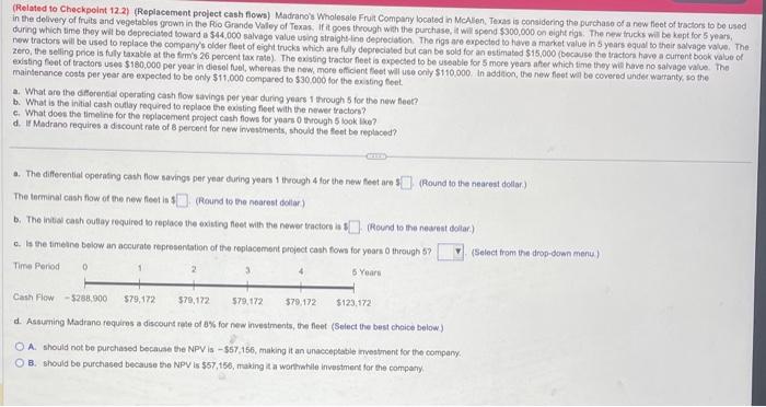 Replacement Project Cash Flows. PLEASE HELP. URGENT. maintenance costa per year are
