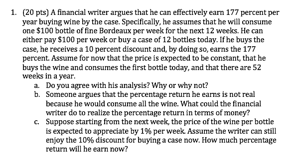 Part B Part C, using Excel functions (such as RATE). (20 pts)