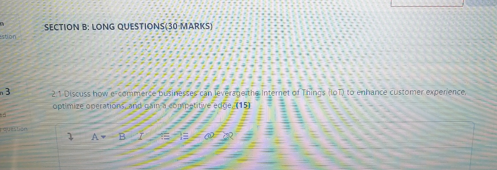  SECTION B: LONG QUESTIONS(30 MARKS) 2.1 Discuss how e-commerge businesses can