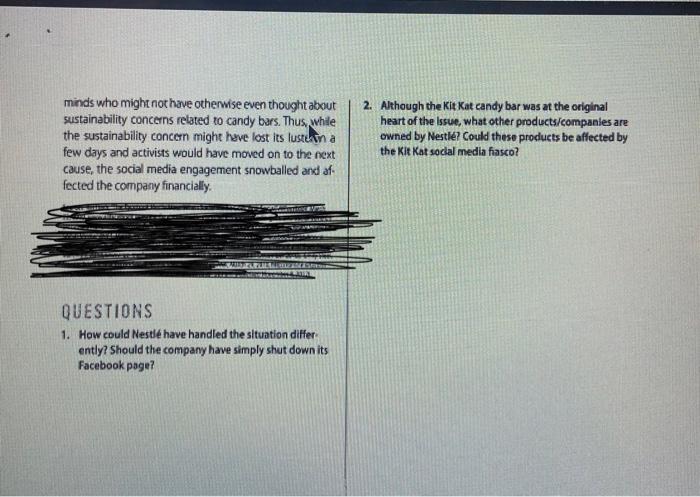 MEDIA DISASTER FOR NESTLE QUESTIONS 1. How could Nestle have handled the